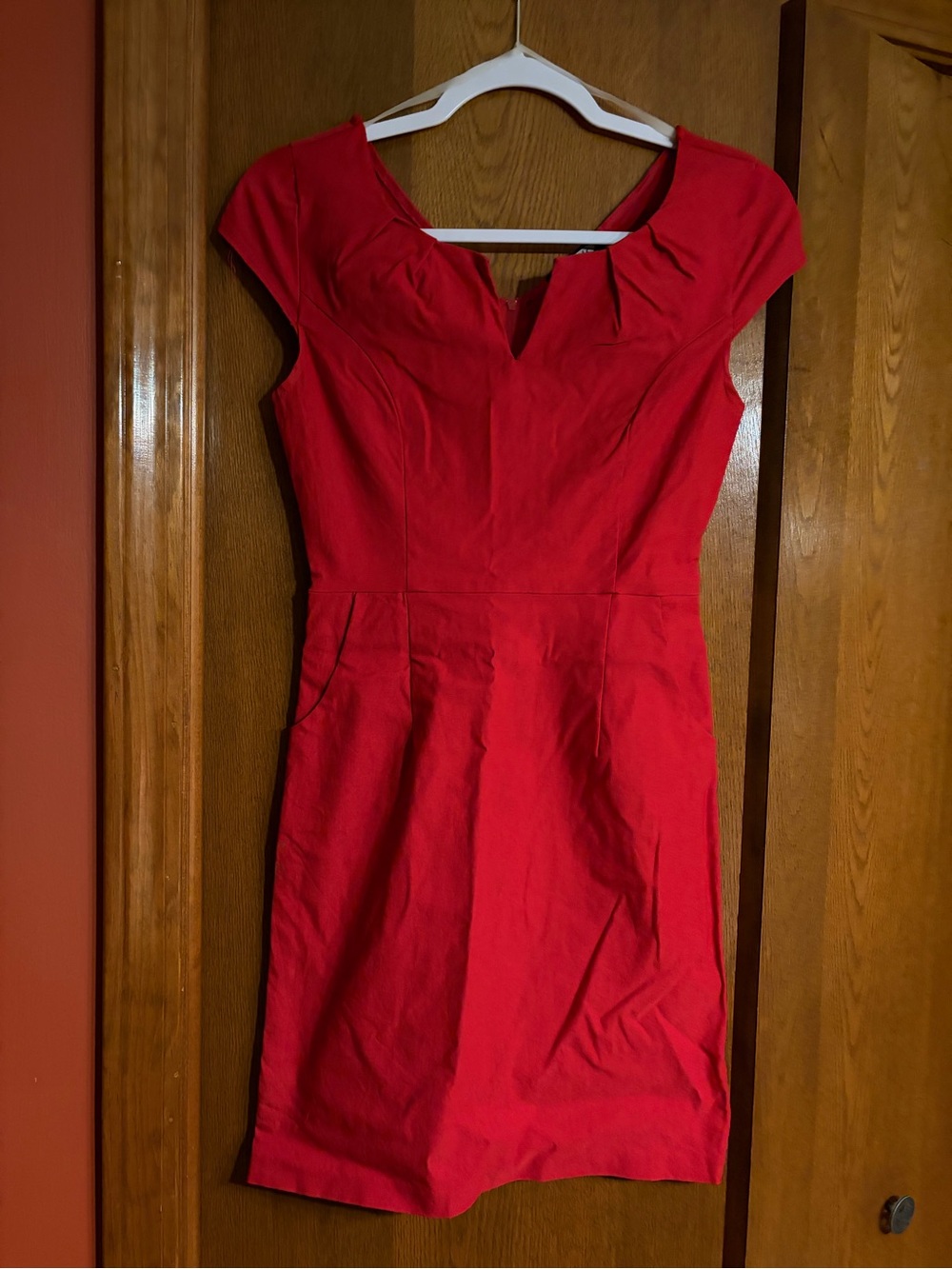 Y2K boutique Red Cap Sleeve Sheath Dress - Classic Women's Dress